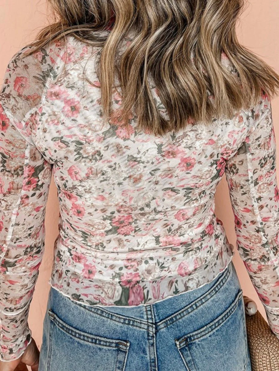 Floral Mesh Top - Image 3