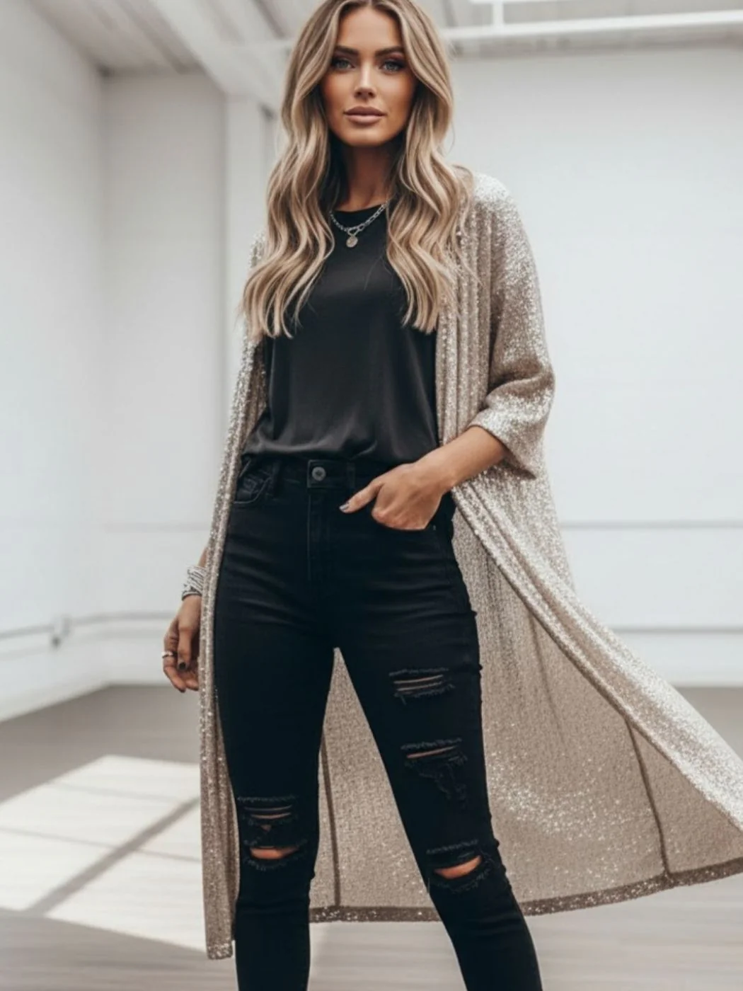 Cosmic Spark Sequin Duster - Image 5