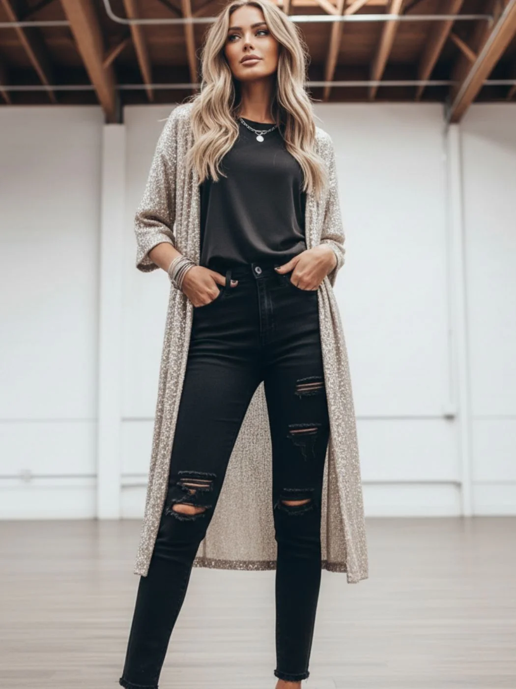 Cosmic Spark Sequin Duster - Image 6
