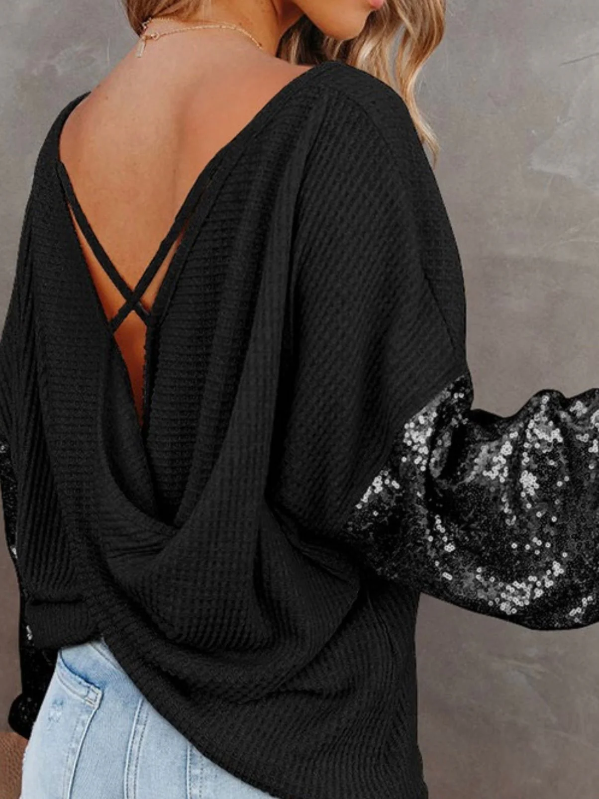 Twisted Sequin Sleeve Top - Image 9