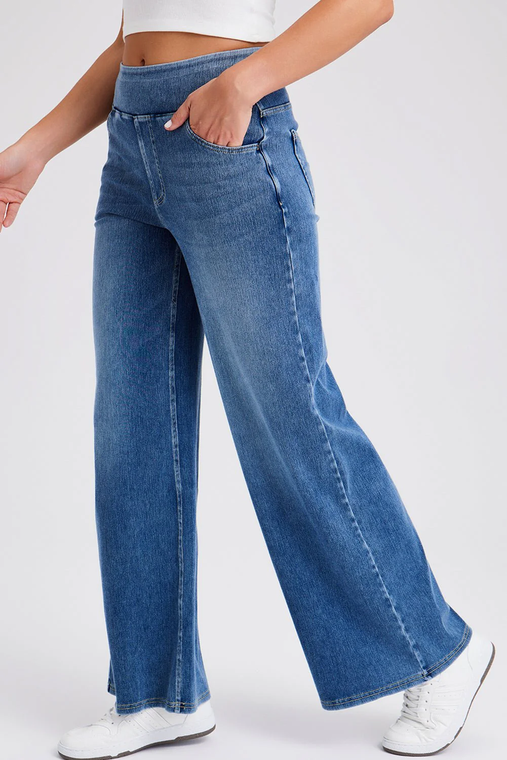 Weekend Ease Pull On Wide Leg Denim - Image 10