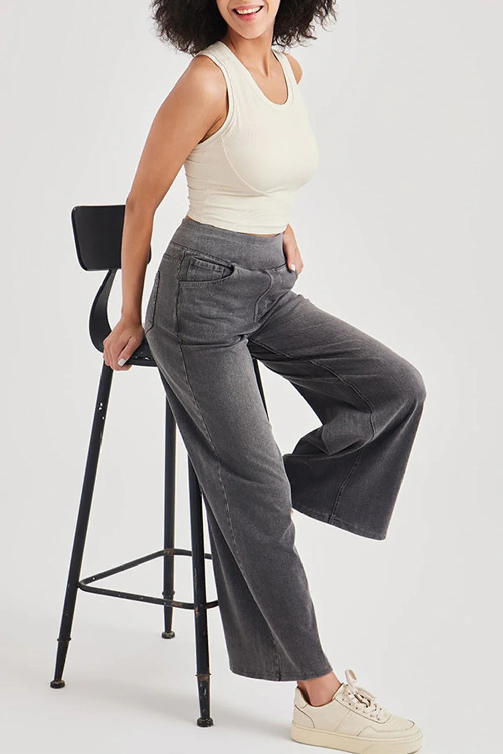 Weekend Ease Pull On Wide Leg Denim - Image 13