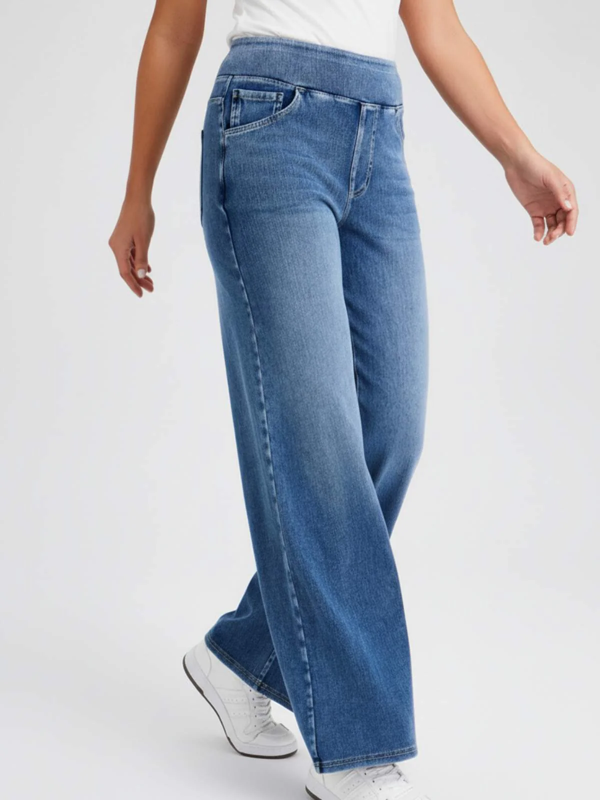 Weekend Ease Pull On Wide Leg Denim - Image 4