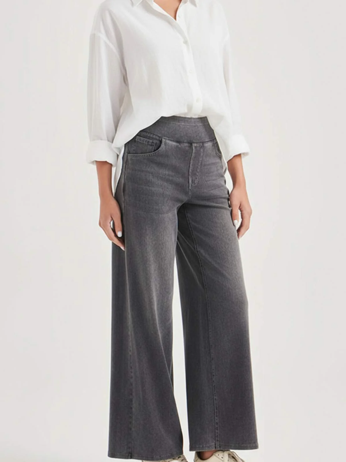 Weekend Ease Pull On Wide Leg Denim - Image 6