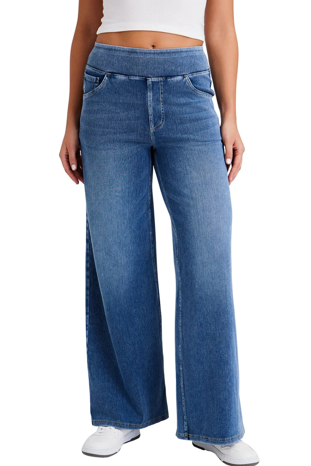 Weekend Ease Pull On Wide Leg Denim - Image 7