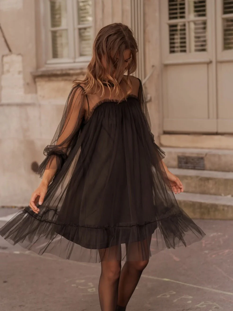 Bardot Tulle Mini Dress - Image 4