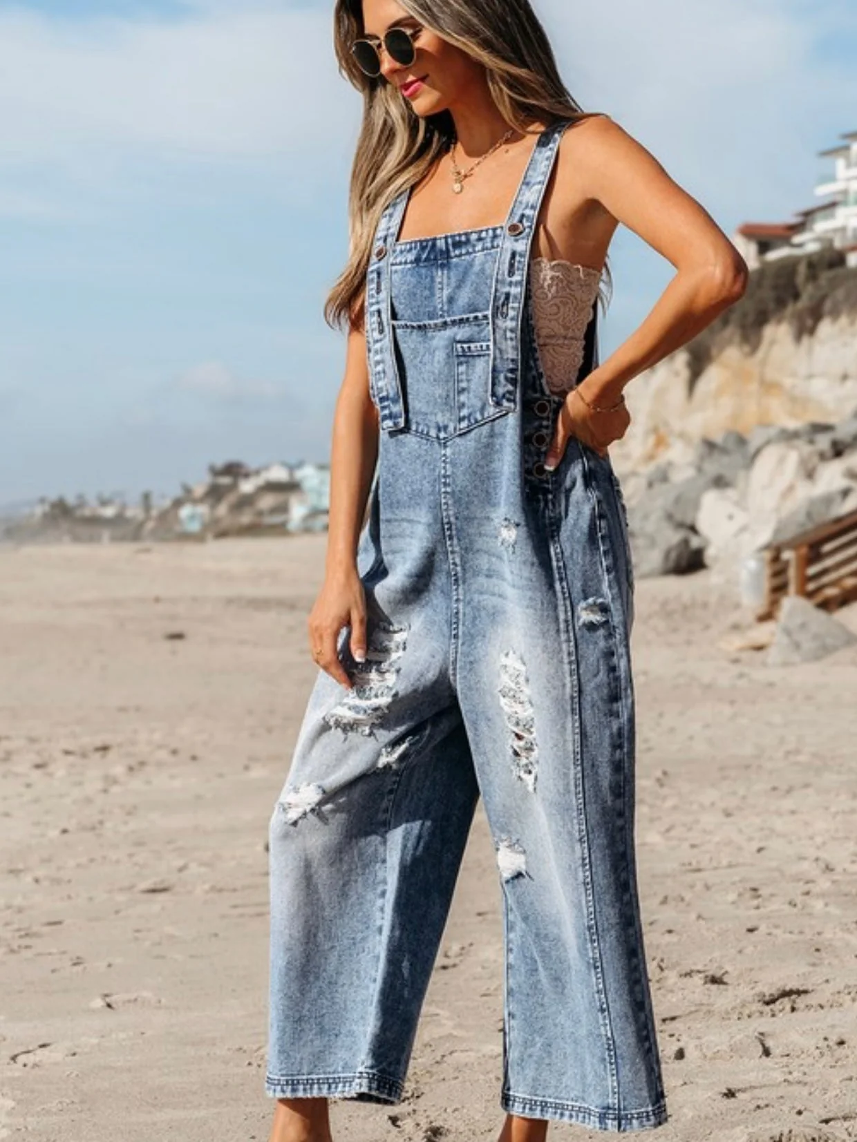 Beach Break Denim Overalls - Image 5