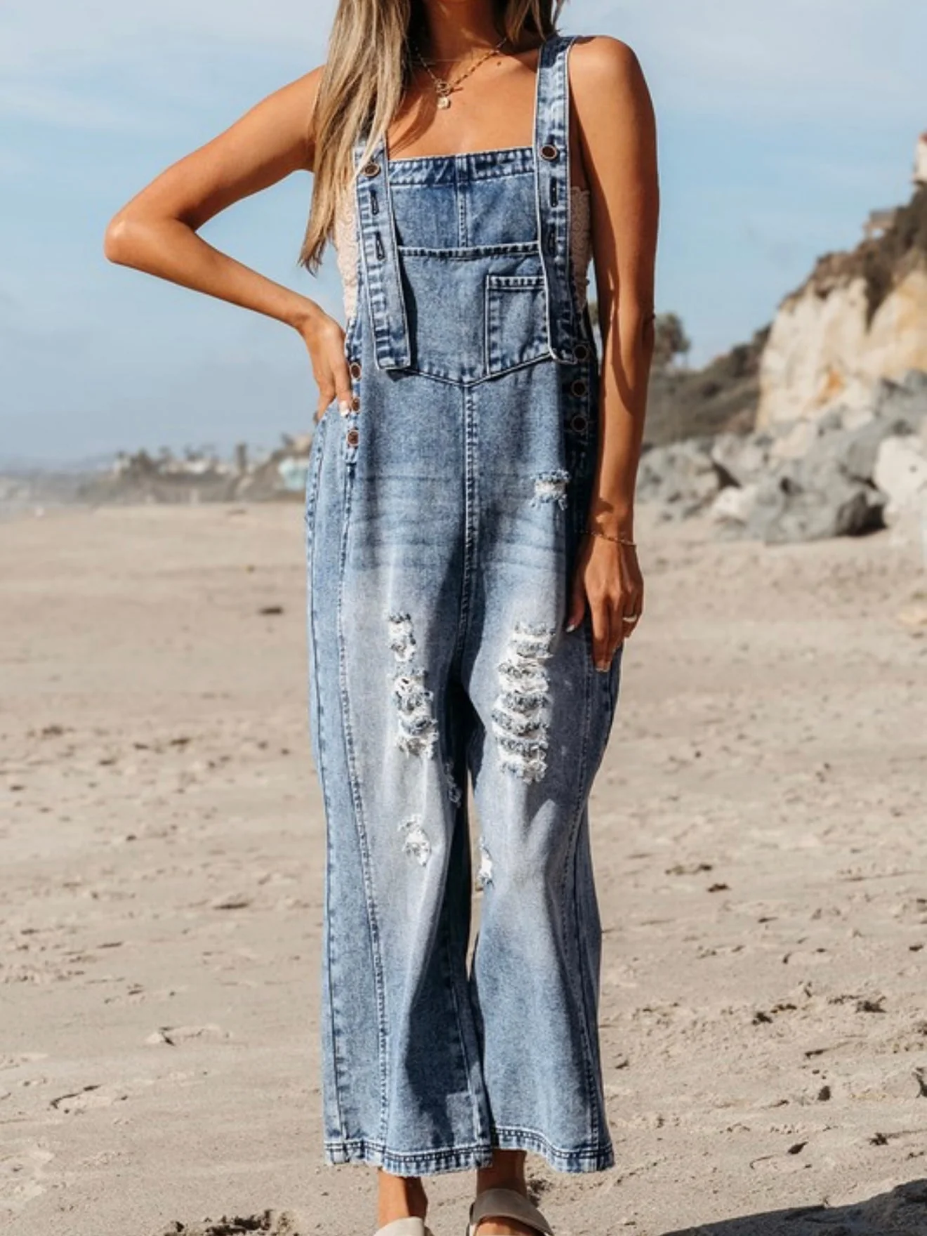 Beach Break Denim Overalls - Image 6
