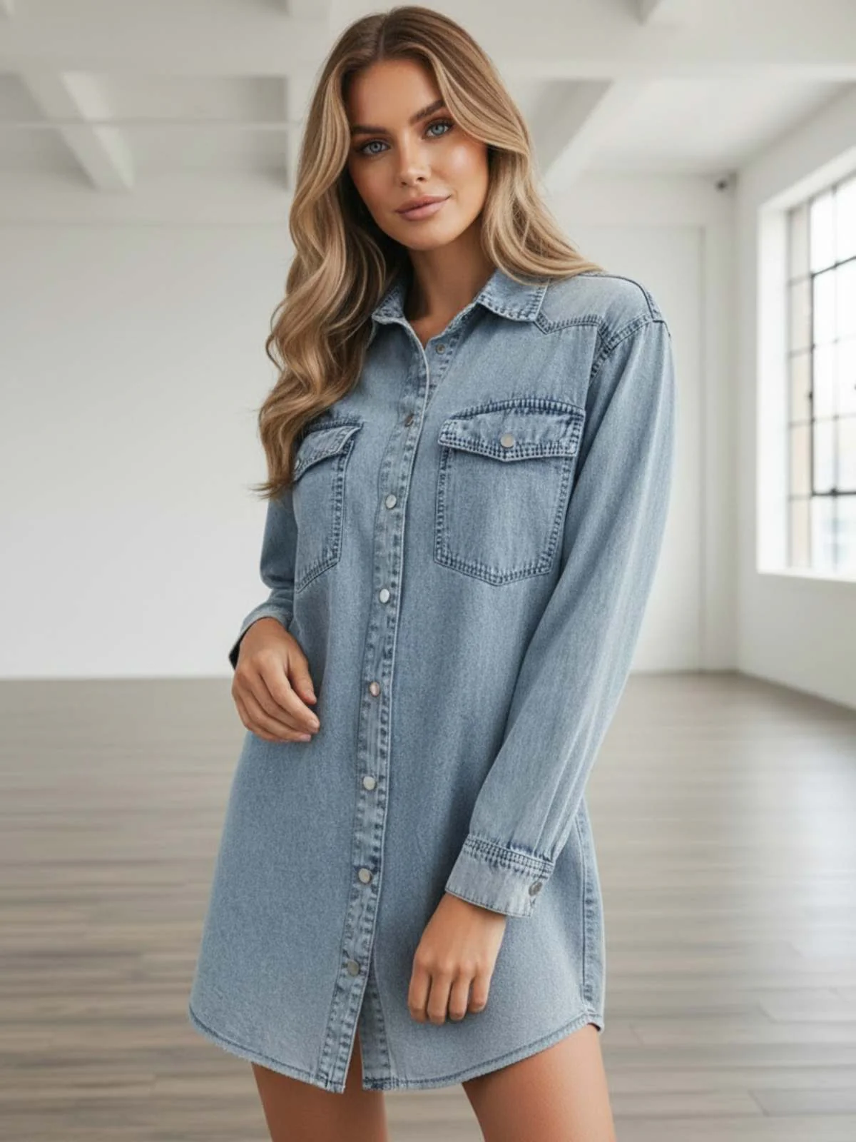 Easy Days Denim Shirt Dress - Image 2