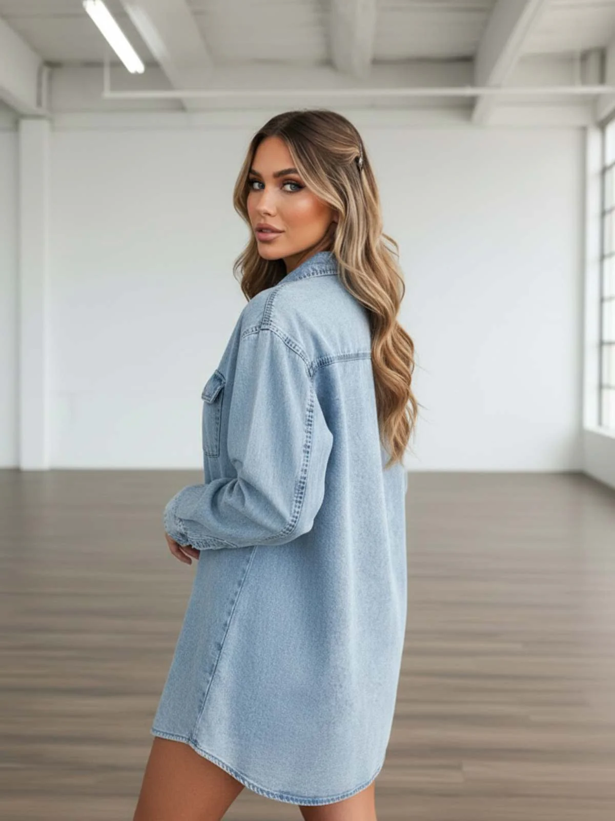 Easy Days Denim Shirt Dress - Image 4