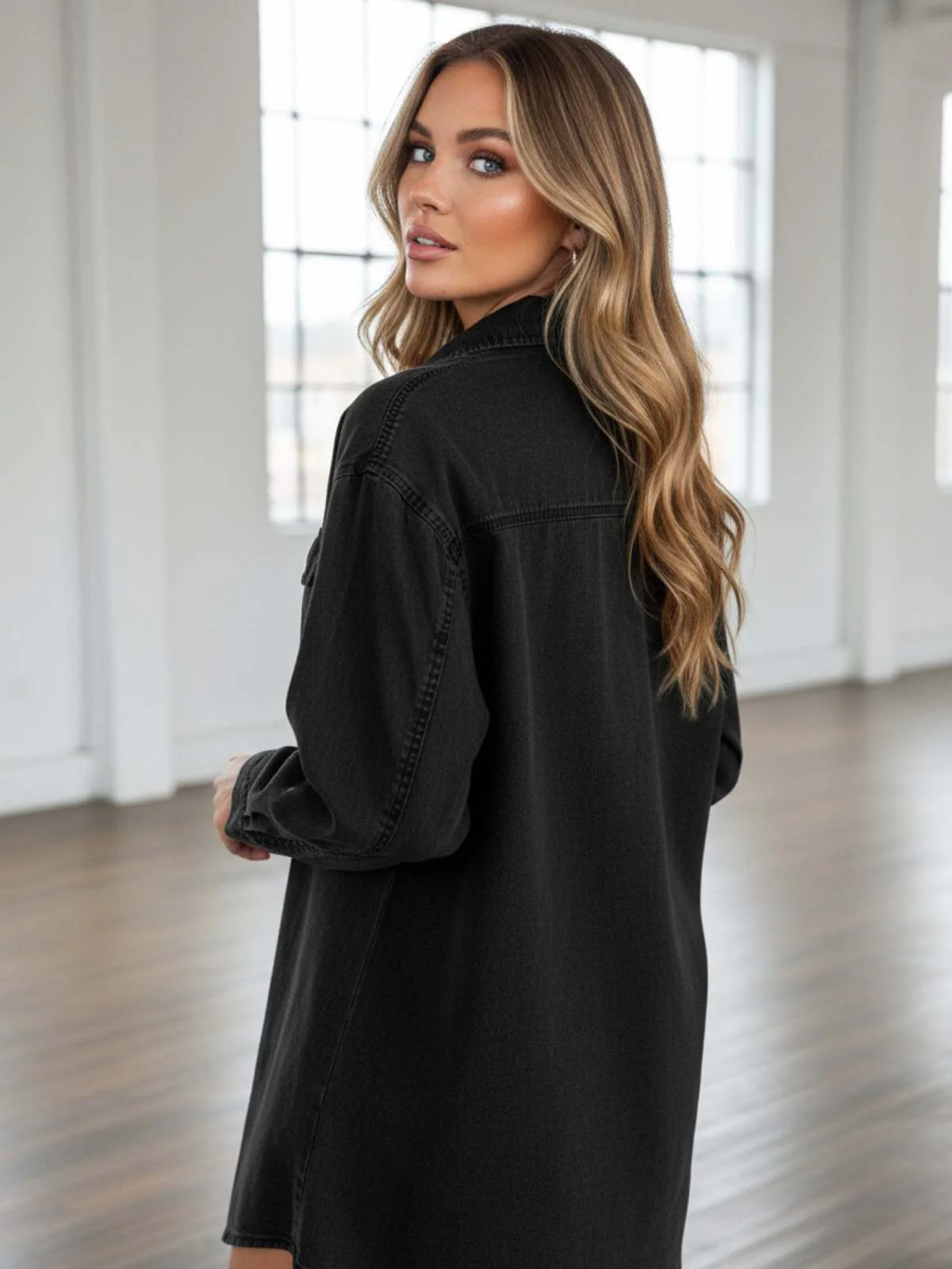 Easy Days Denim Shirt Dress - Image 6