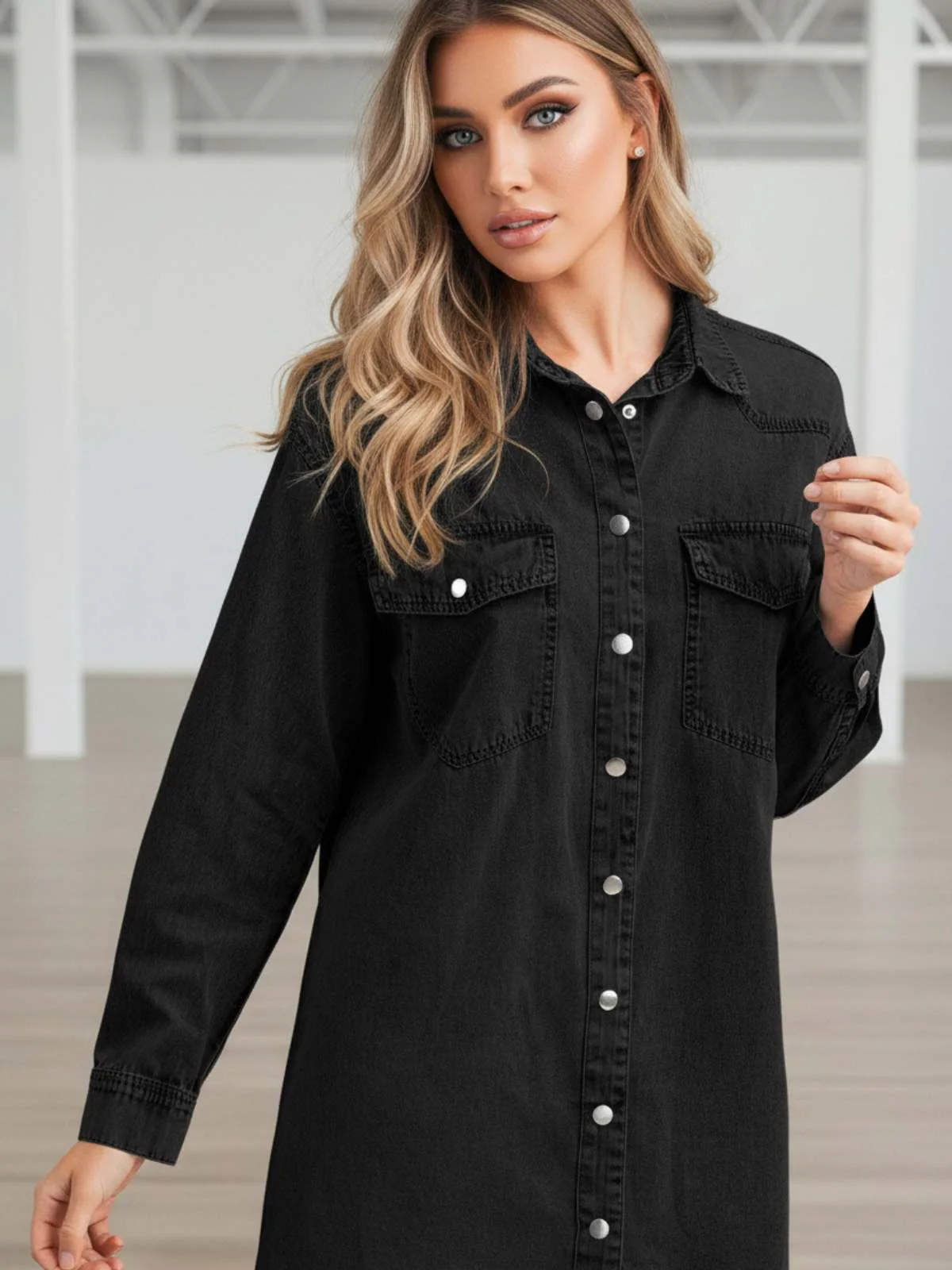Easy Days Denim Shirt Dress - Image 7