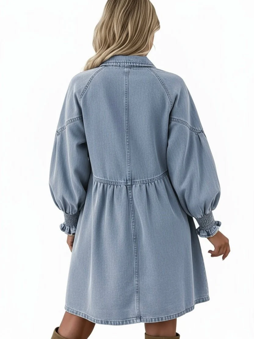Harper Denim Shirt Dress - Image 2