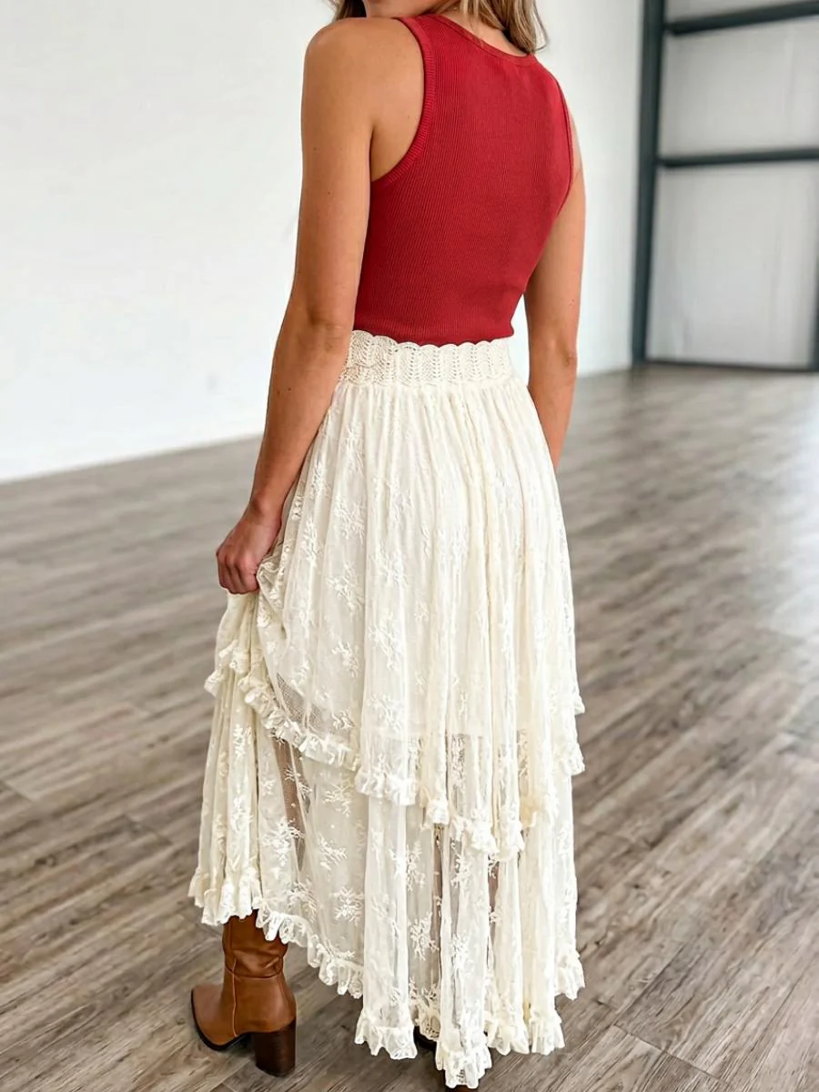 Sun Kiss Lace Hi Lo Hem Skirt - Image 2