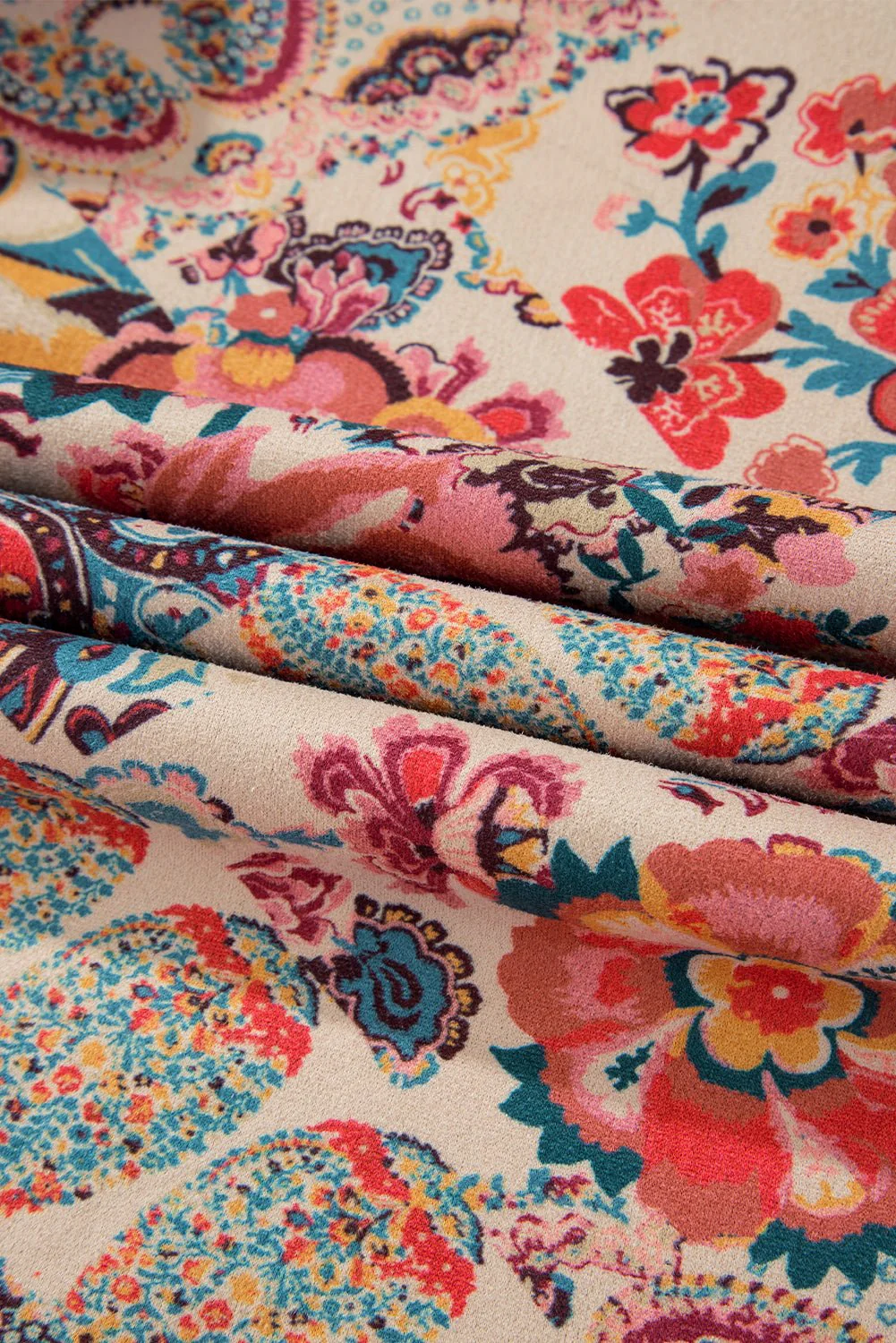 Floral Sherpa Open Front Jacket - Image 11