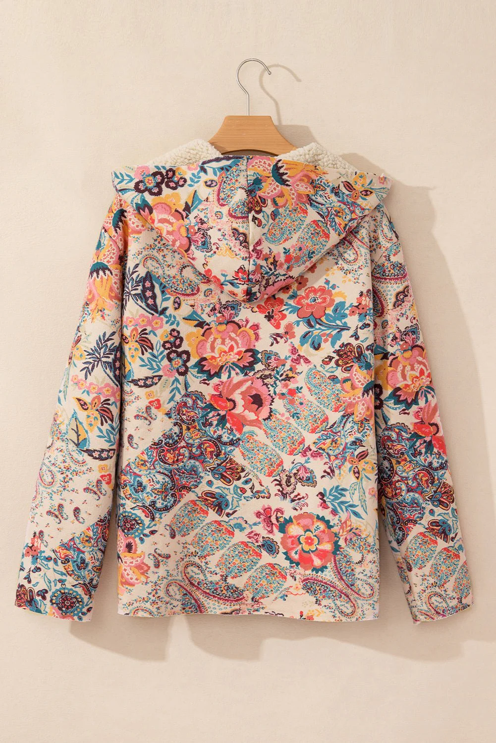 Floral Sherpa Open Front Jacket - Image 13