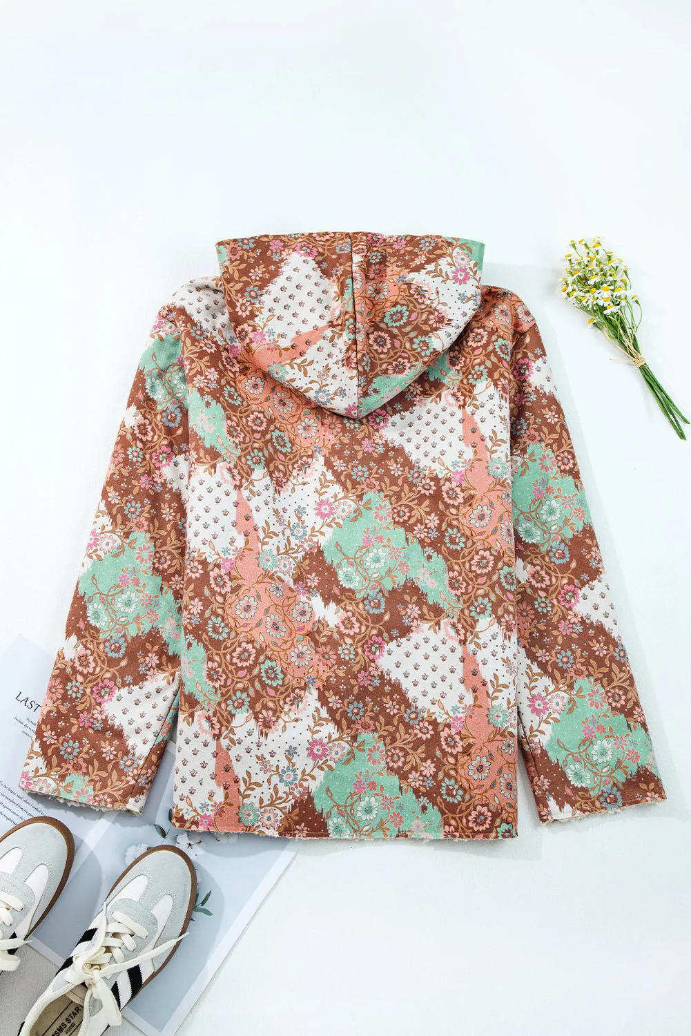 Floral Sherpa Open Front Jacket - Image 24