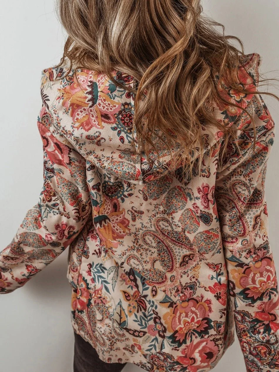 Floral Sherpa Open Front Jacket - Image 5
