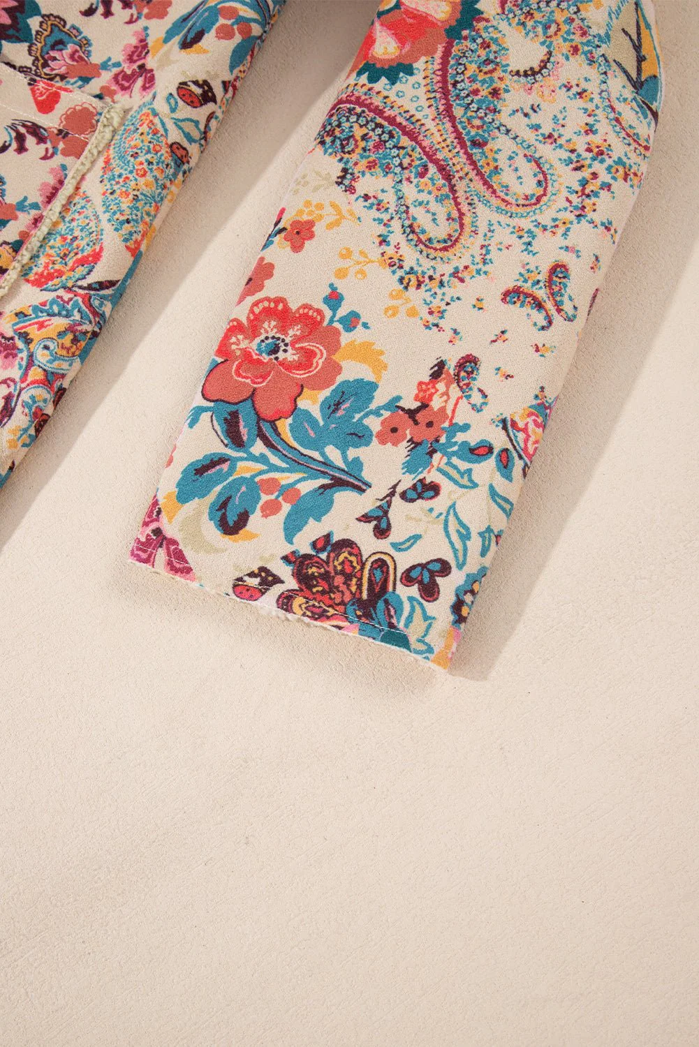 Floral Sherpa Open Front Jacket - Image 9