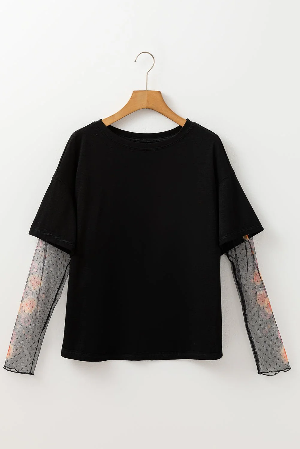 Double Black Mesh Sleeve Tee - Image 12