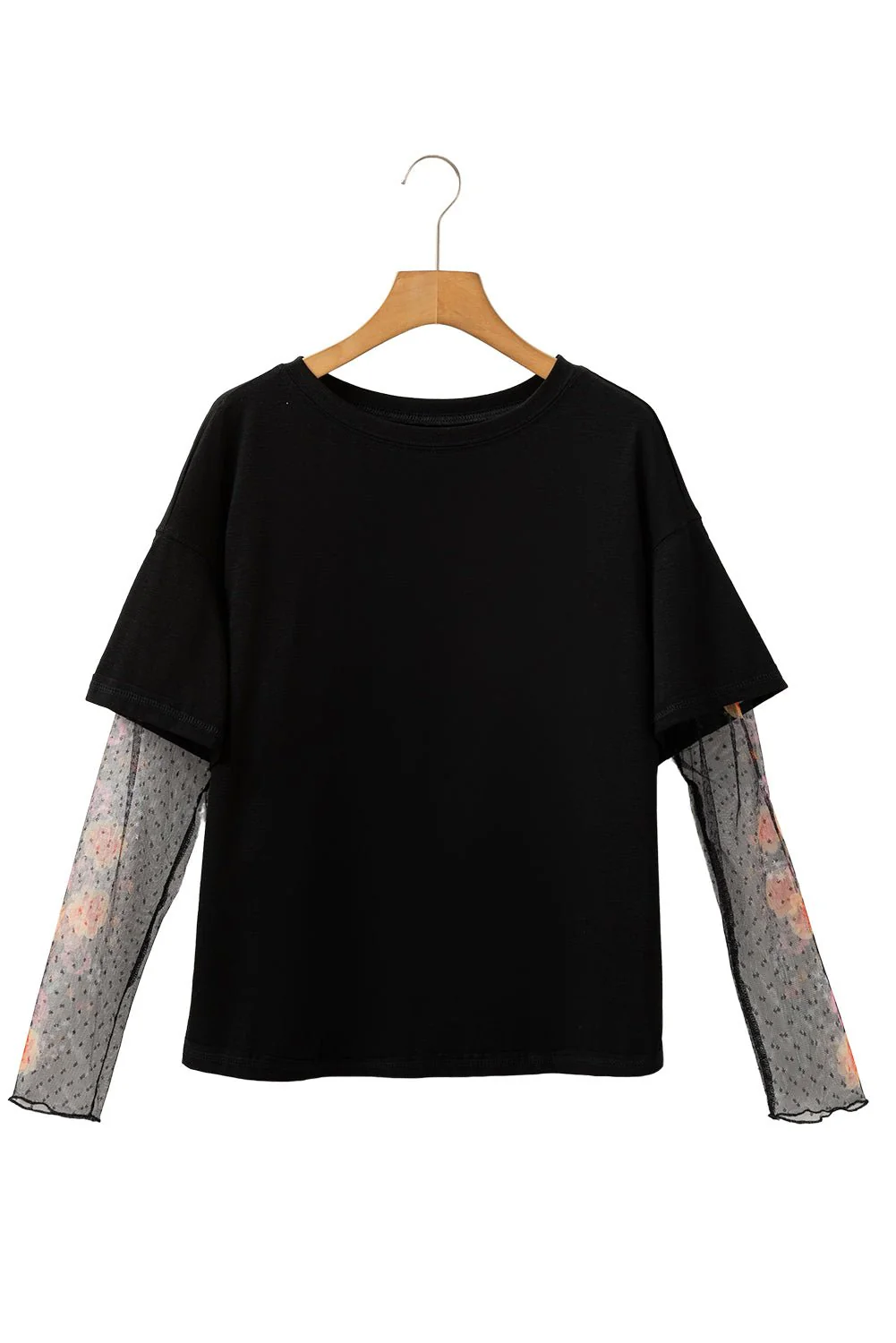 Double Black Mesh Sleeve Tee - Image 5