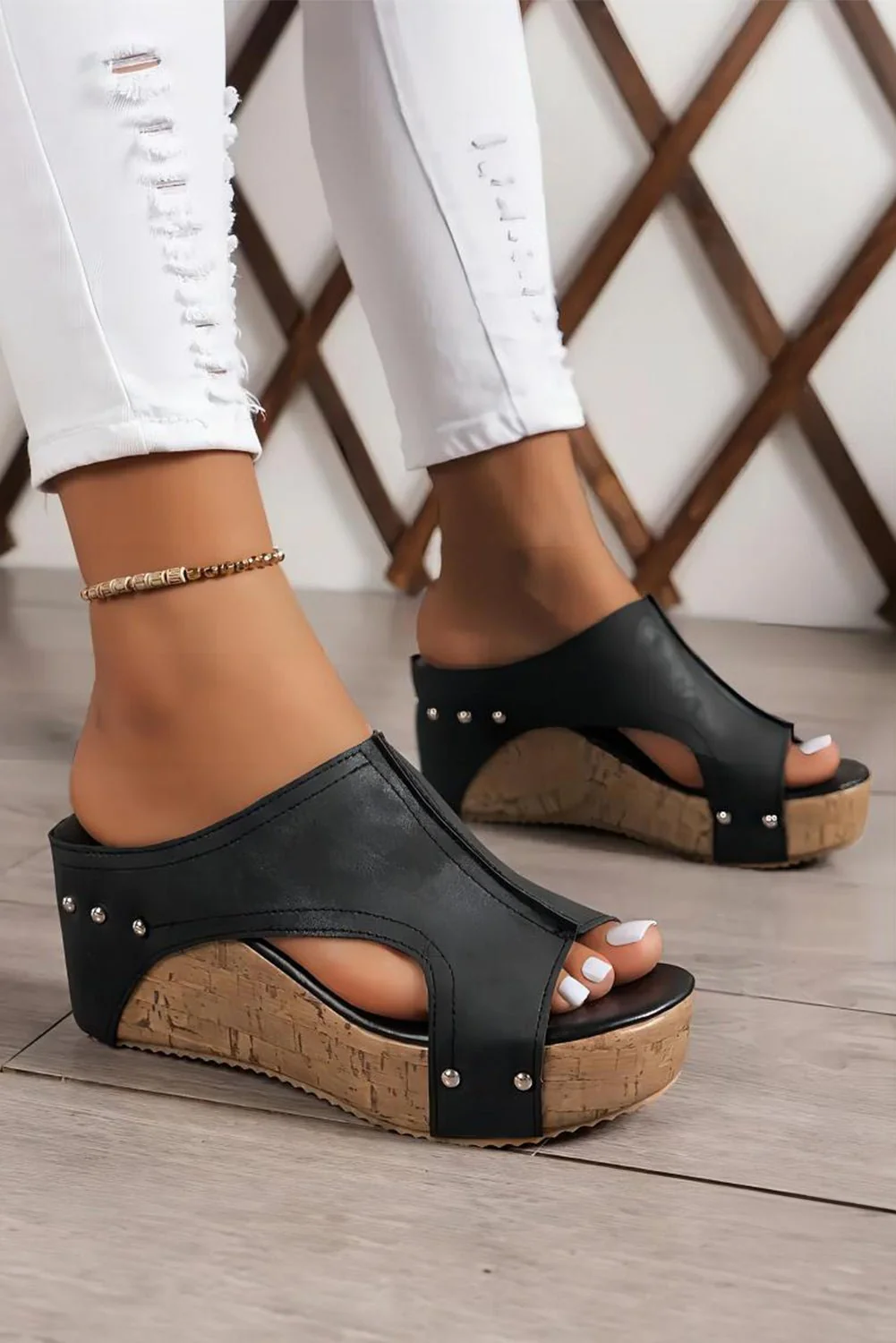 Elevate Wedge Sandal Black - Image 10