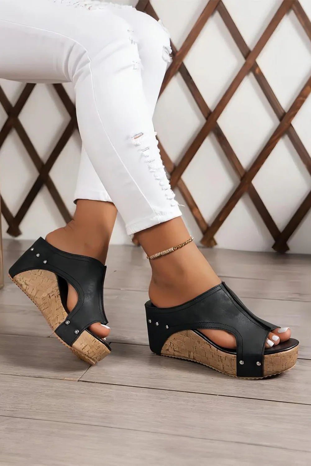Elevate Wedge Sandal Black - Image 12