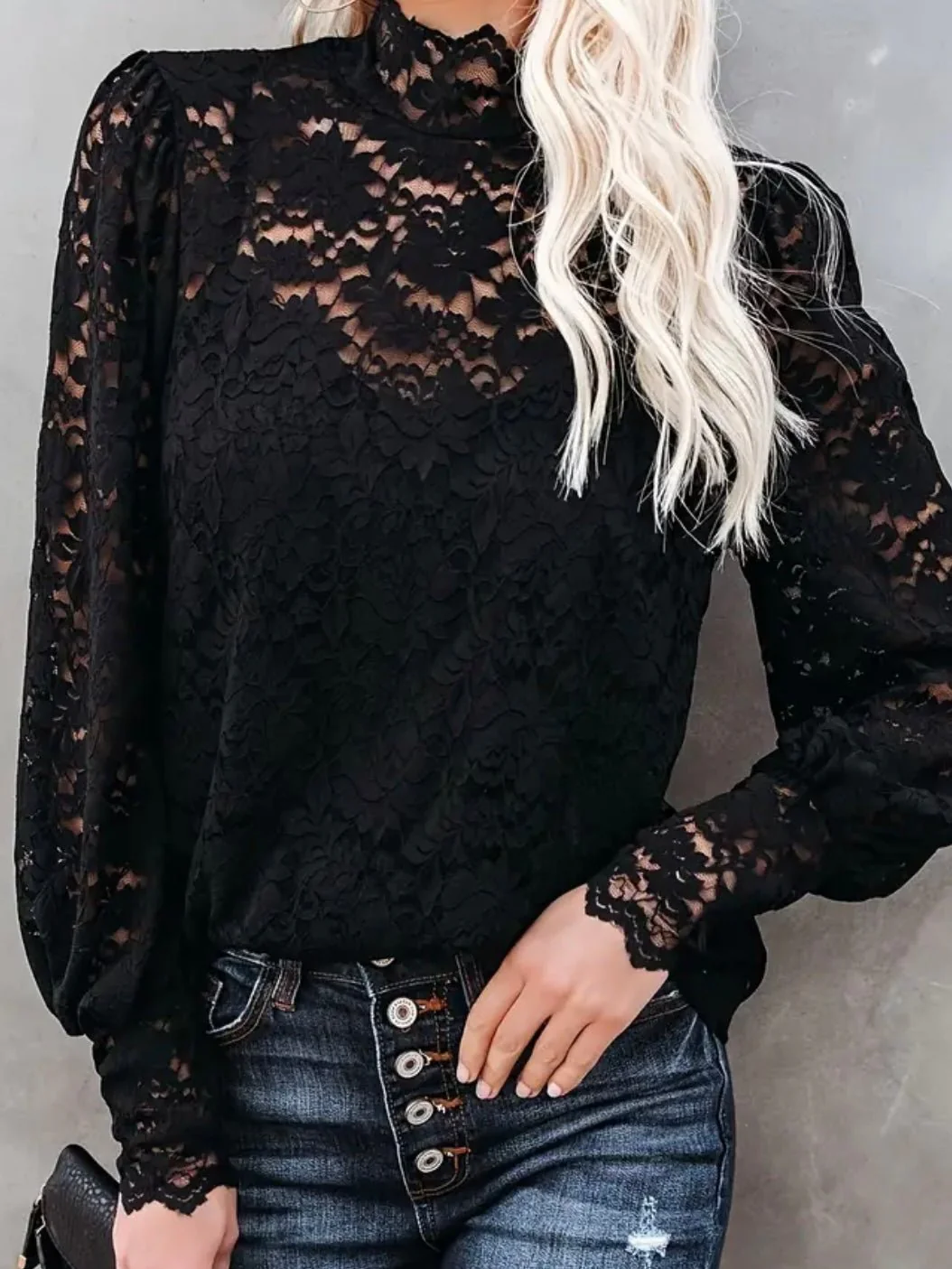Black Night Lace Top - Image 3