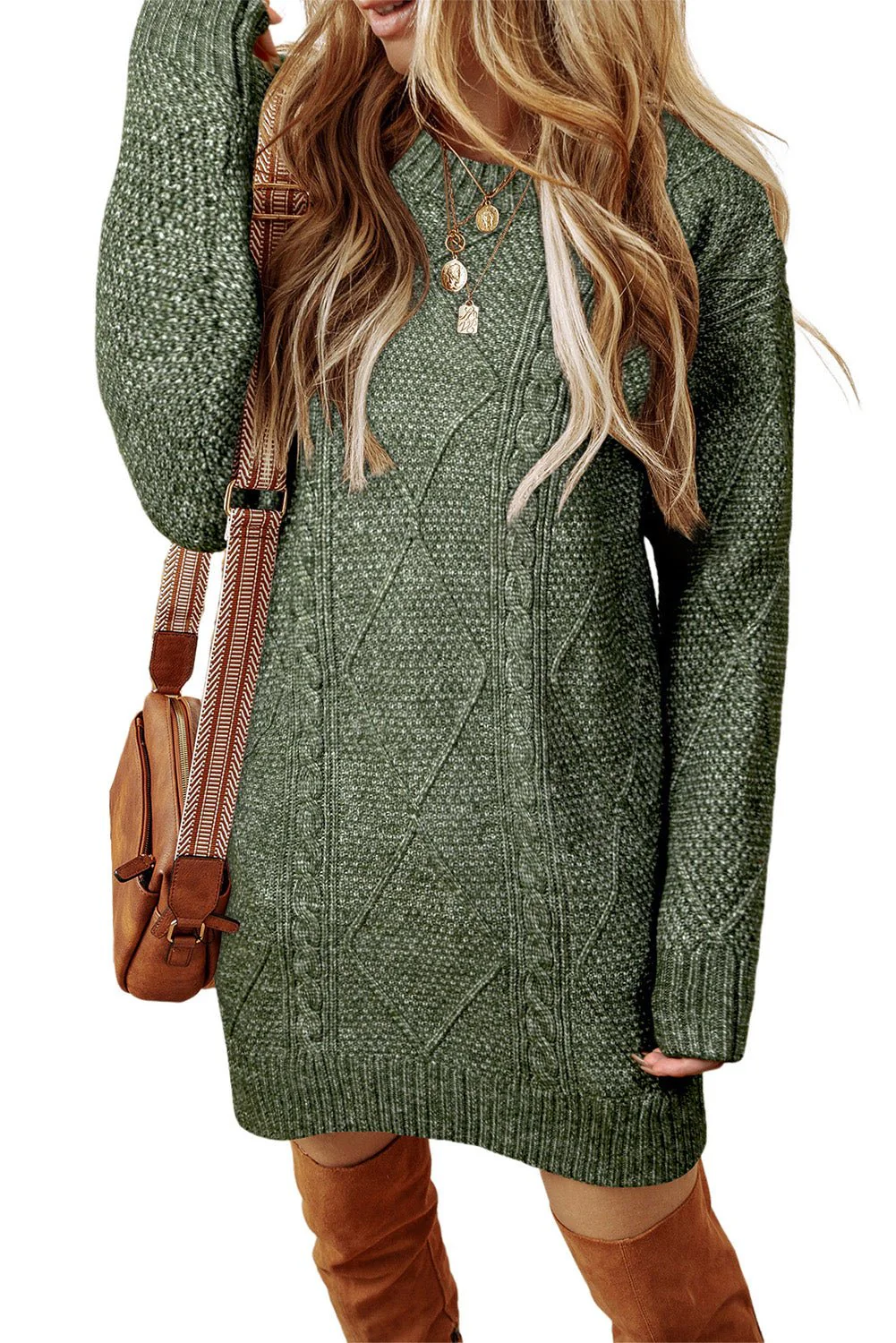 Candace Cable Knit Sweater Dress - Image 12