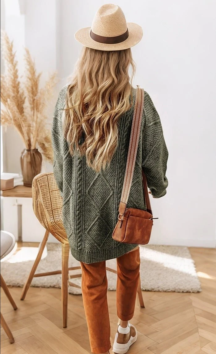 Candace Cable Knit Sweater Dress - Image 8