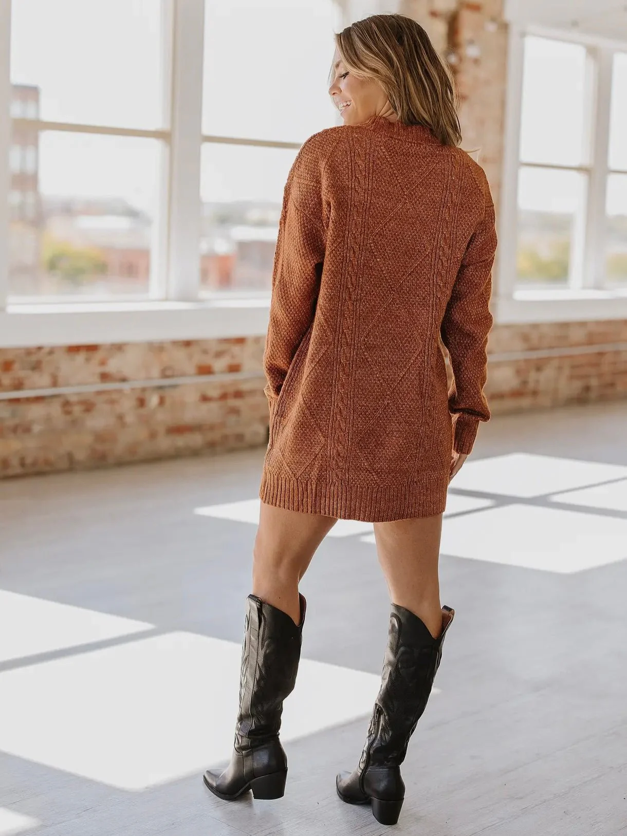 Candace Cable Knit Sweater Dress - Image 11