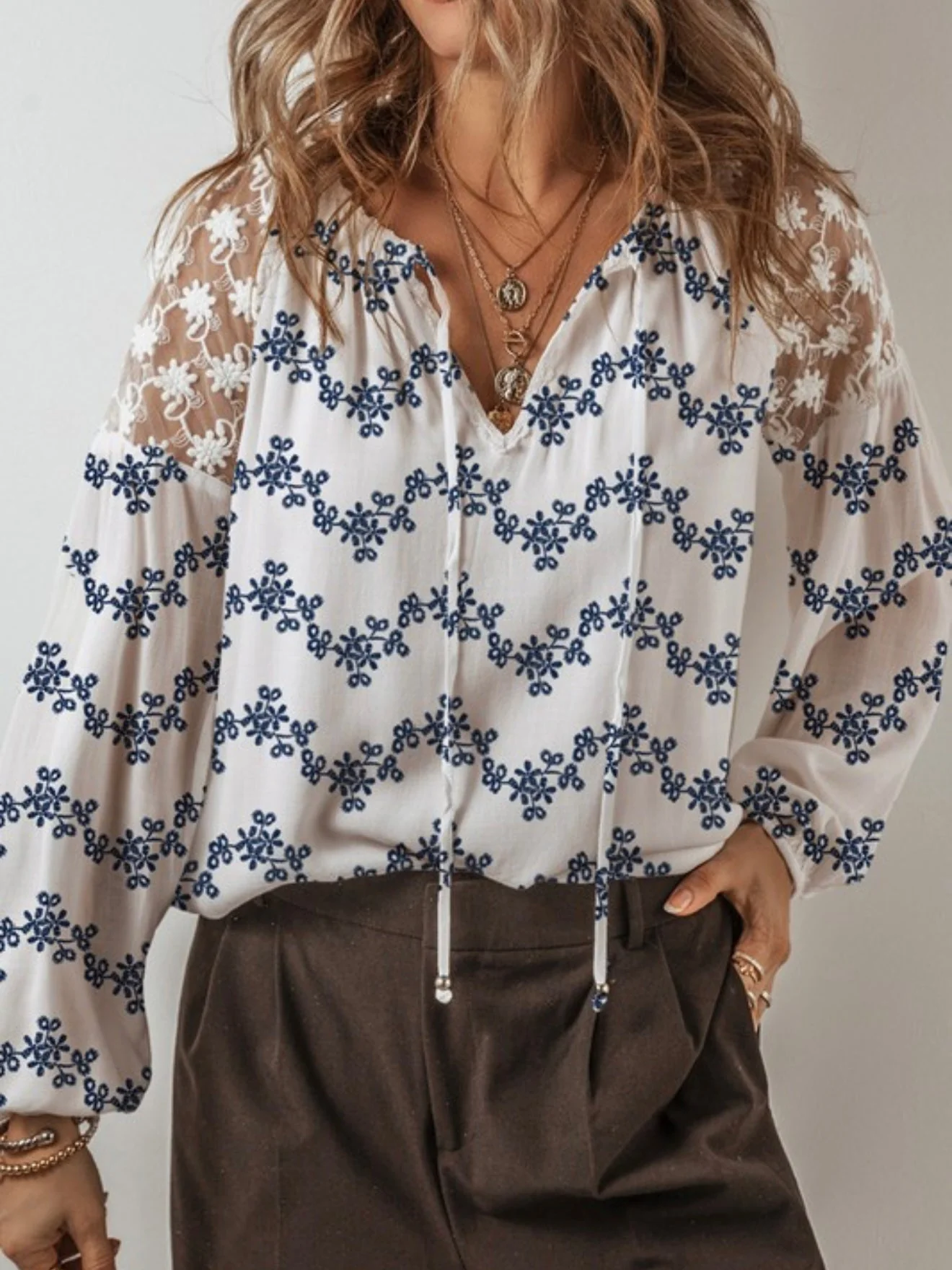 Indigo Bloom Blouse - Image 3