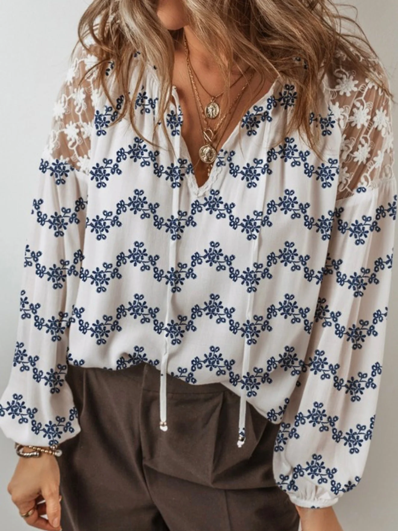 Indigo Bloom Blouse - Image 4