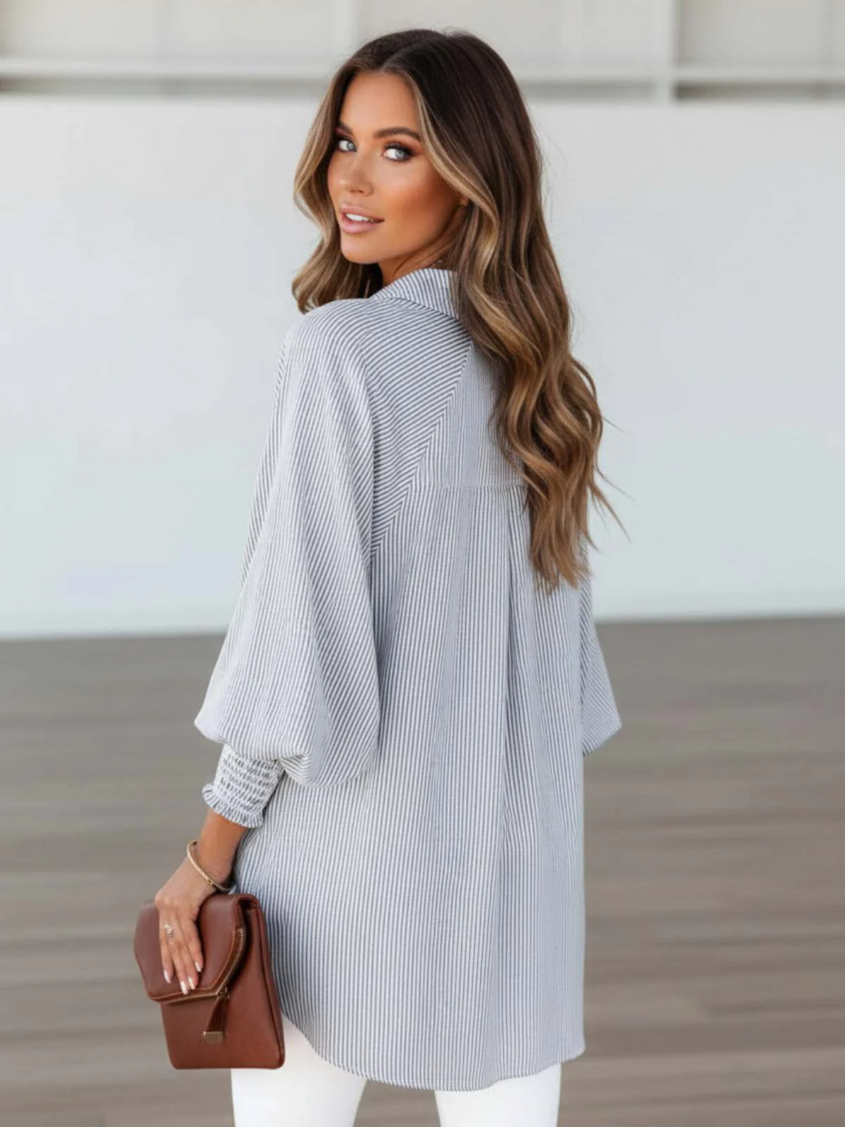 Coastline Stripe Button-Up Top - Image 17
