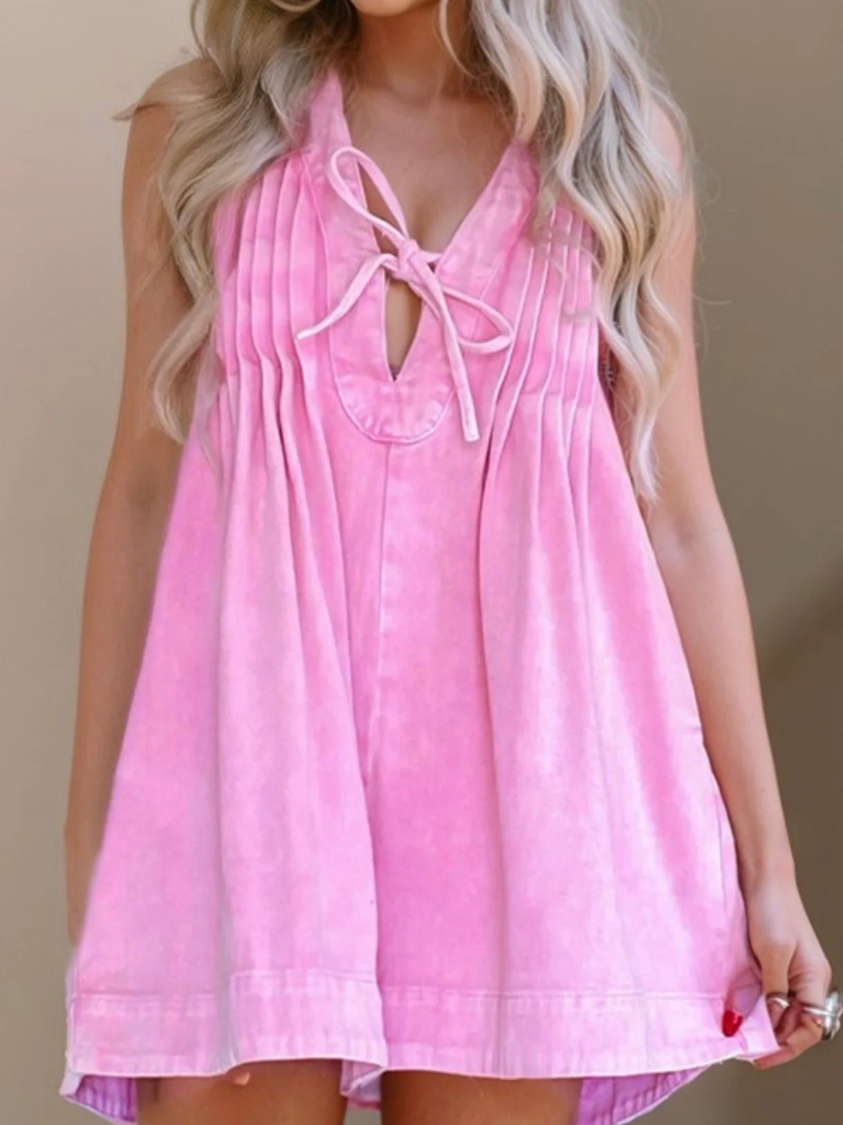 Blush Denim Romper - Image 4