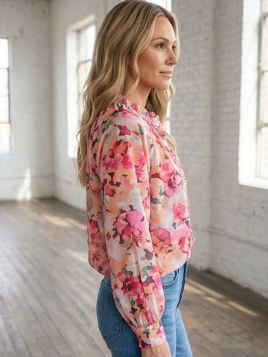 Blush Garden Frill Blouse - Image 3