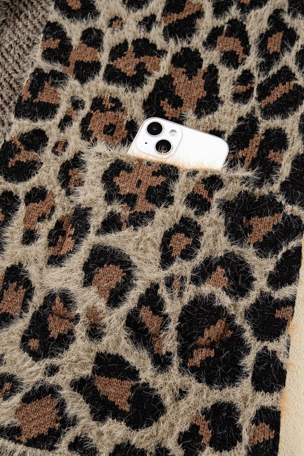 Toasted Leopard Fuzzy Cardigan - Image 6