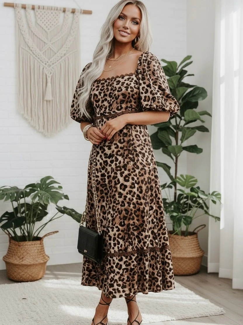 Wild Ember Leopard Maxi Dress - Image 3
