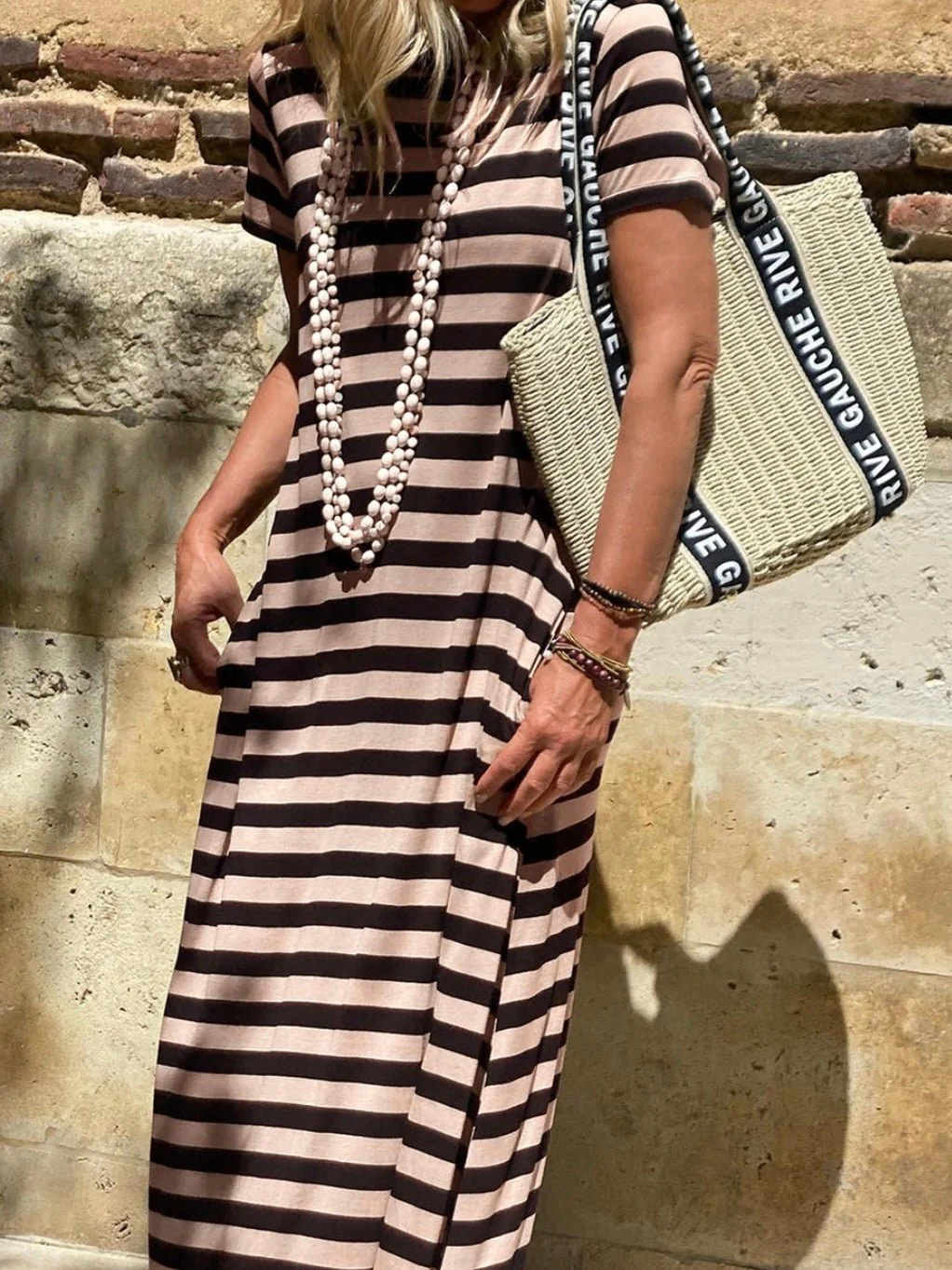 Cafe Stripe Maxi Dress - Image 4