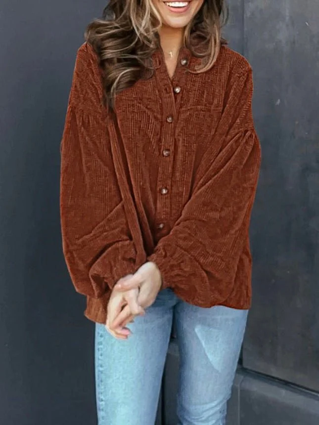 Coffee Corduroy Shacket - Image 3