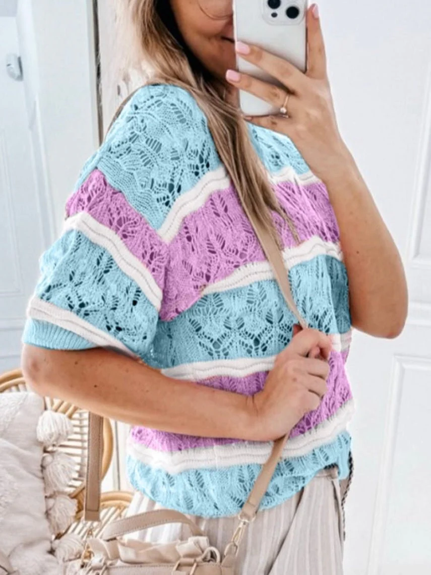Cotton Candy Crochet Tee - Image 3