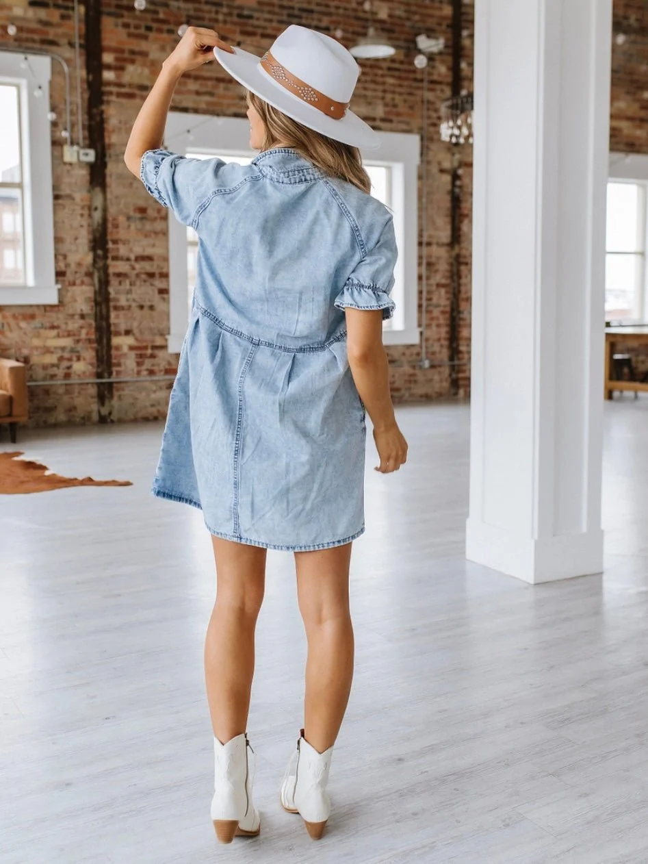 Danielle Denim Dress - Image 3