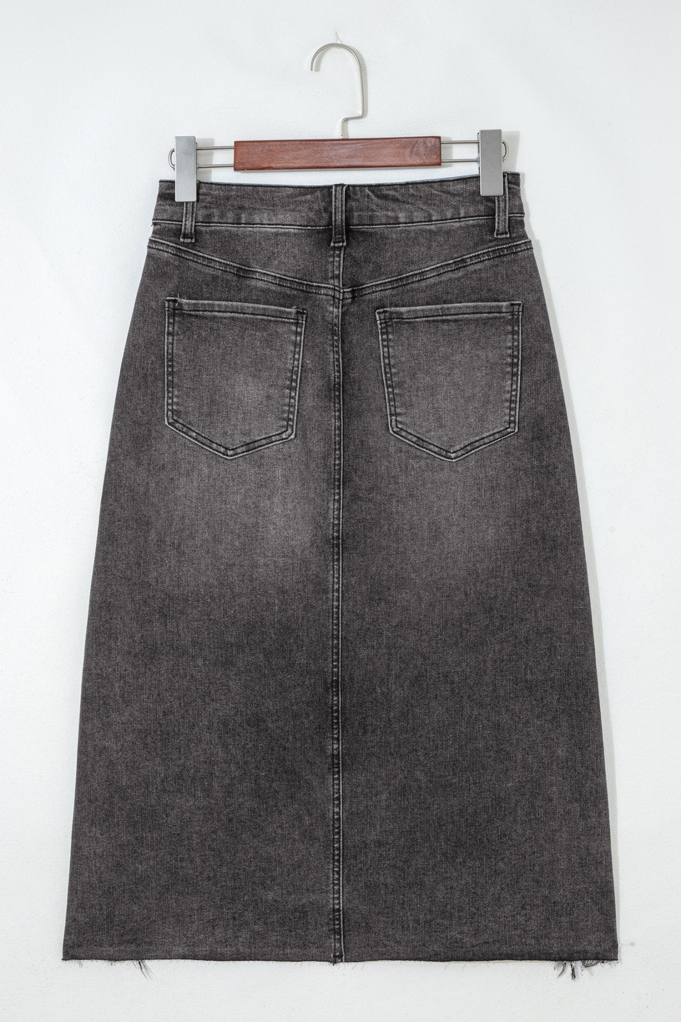 Onyx Cut Denim Skirt - Image 5