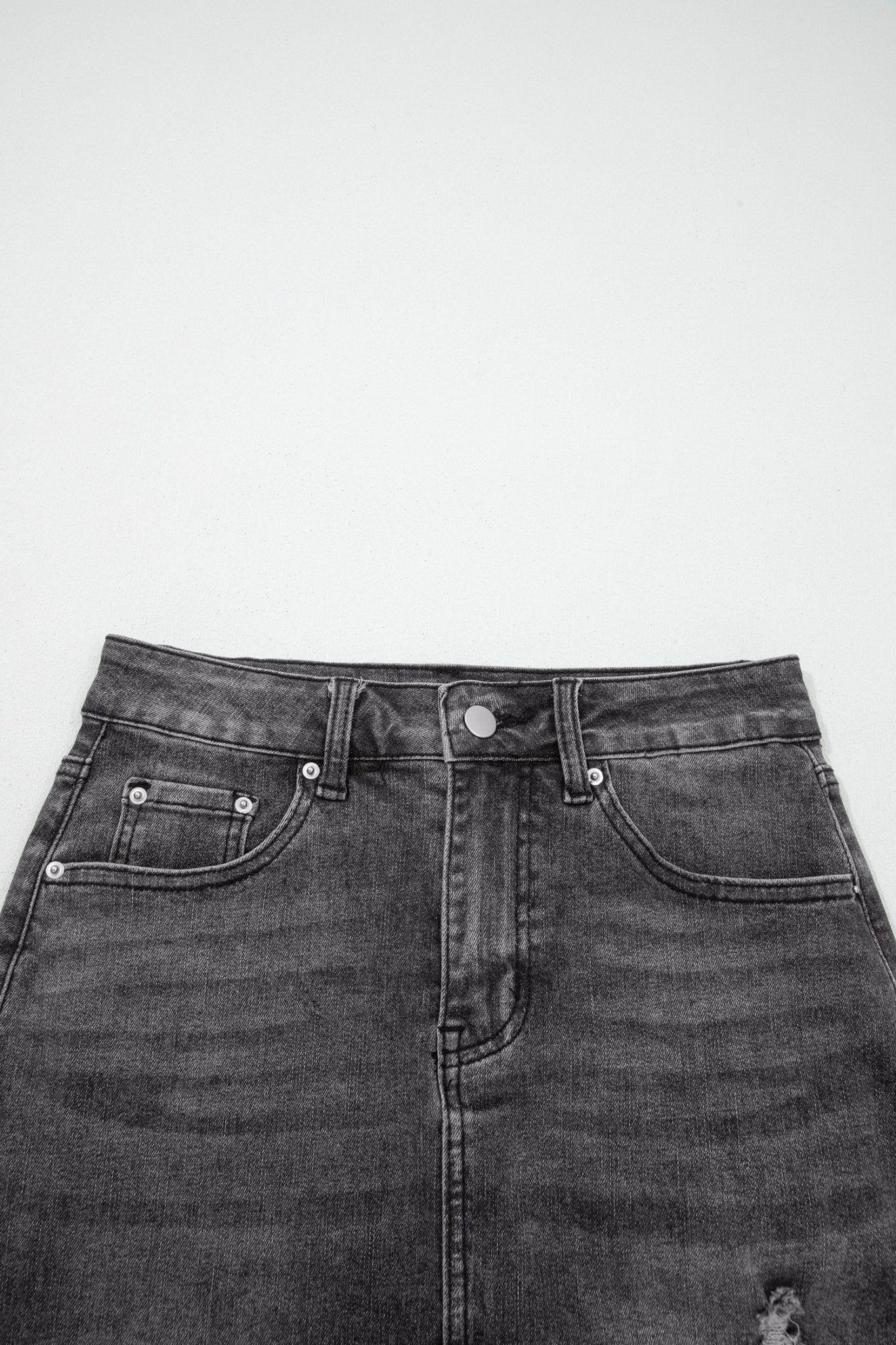 Onyx Cut Denim Skirt - Image 6