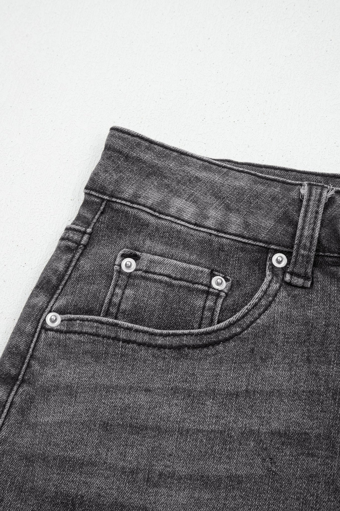 Onyx Cut Denim Skirt - Image 7