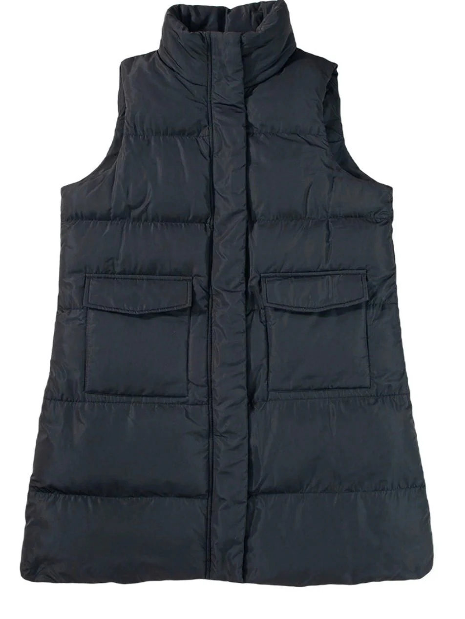 Dark Night Long Puffer Vest - Image 8