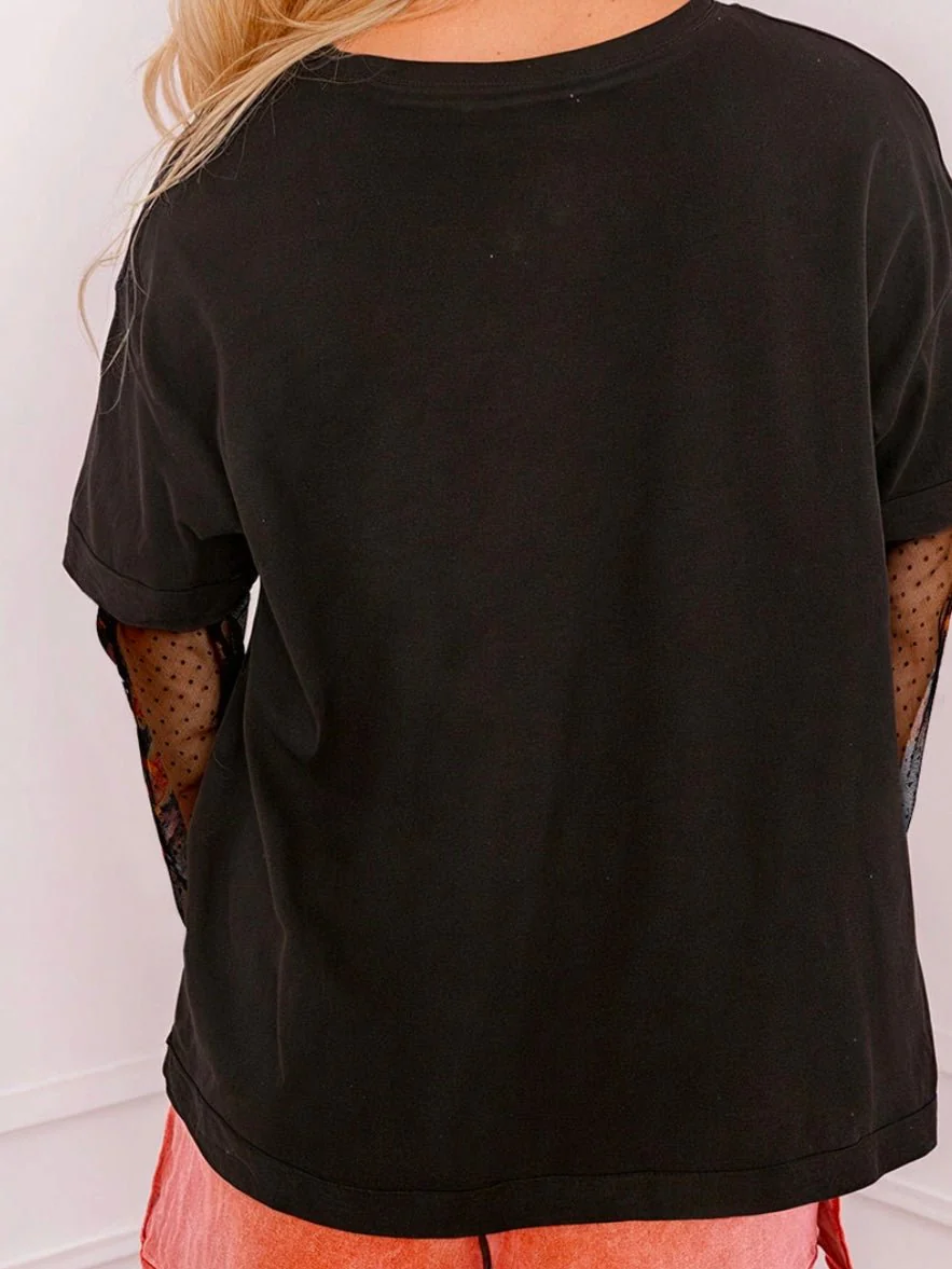 Double It Mesh Sleeve Tee - Image 9
