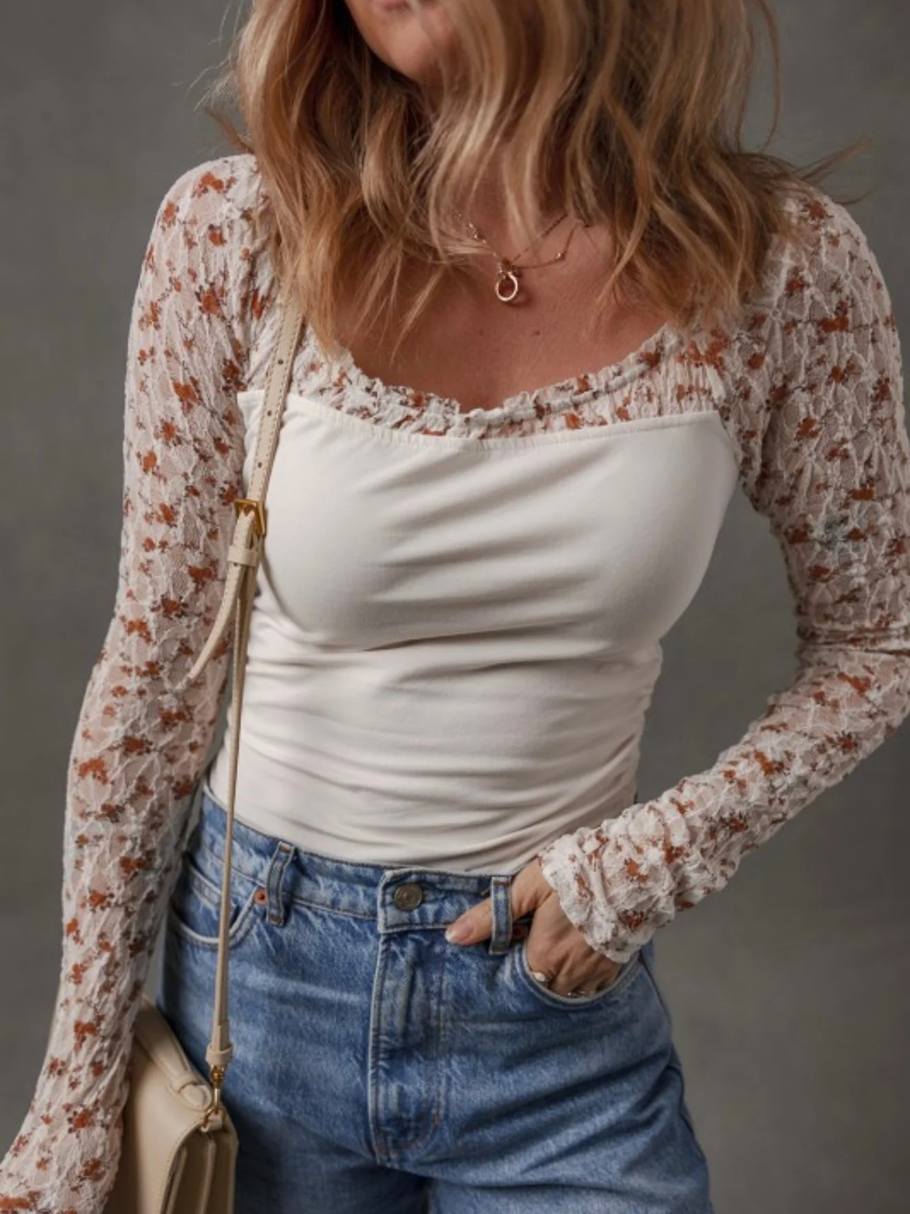 Faux Floral Corset Top - Image 3
