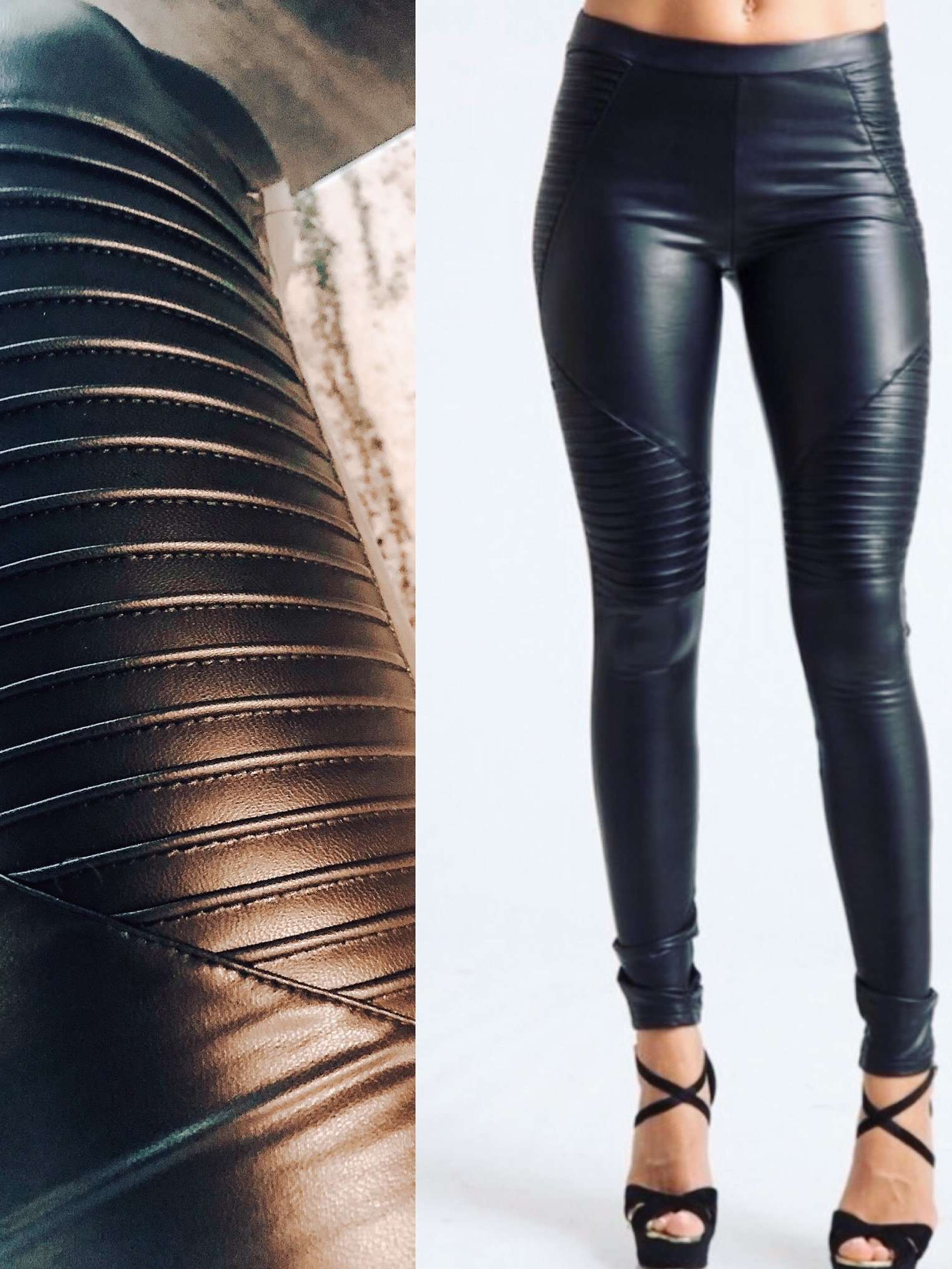Faux Leather Moto Leggings - Image 12