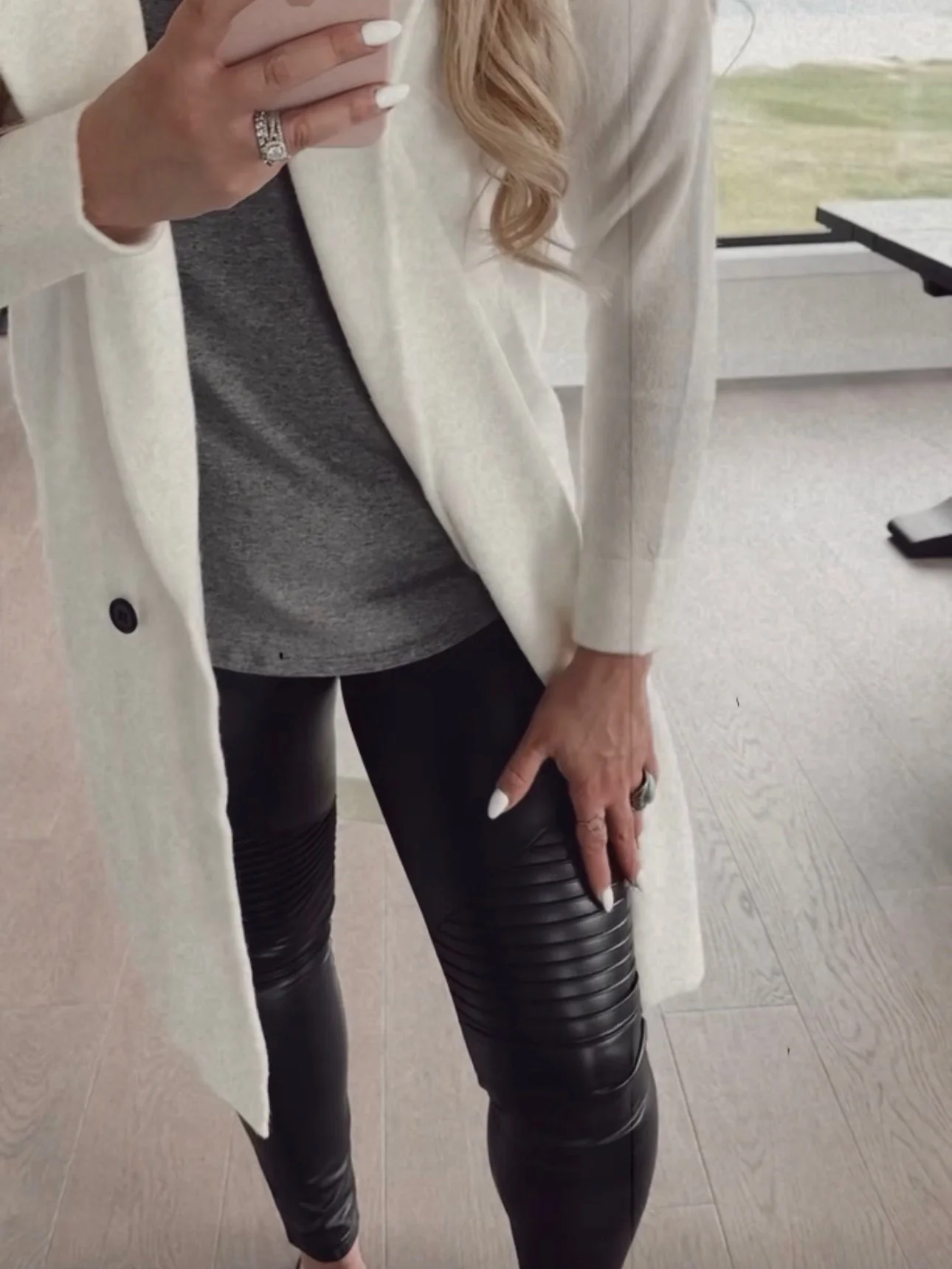 Faux Leather Moto Leggings - Image 4